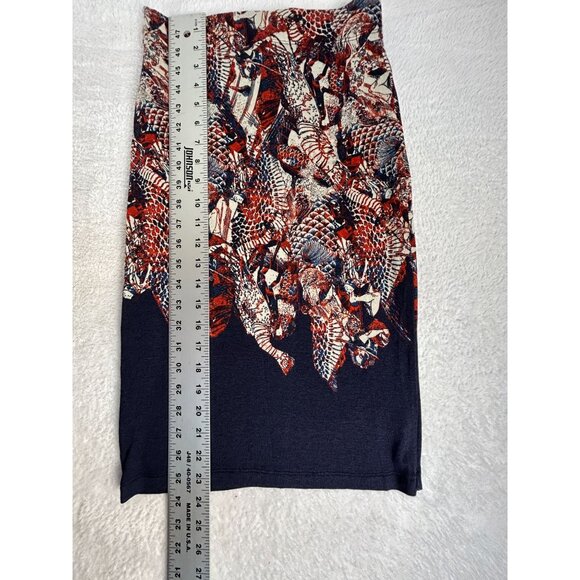 Isabel De Pedro Womens Abstract Print Classic Pencil Skirt Size 2 Navy New $398 - Picture 8 of 8